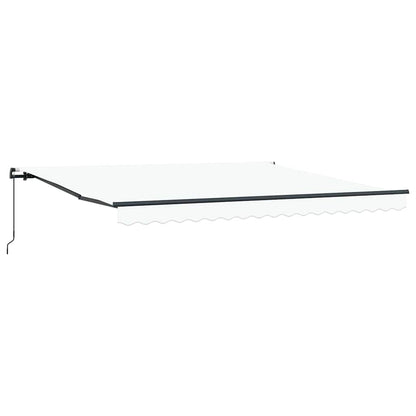 Inklapbaar Zonnescherm Wit 400 × 300 cm Polyester en staal