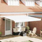 Zonnescherm inklapbaar 400x300 cm wit polyester