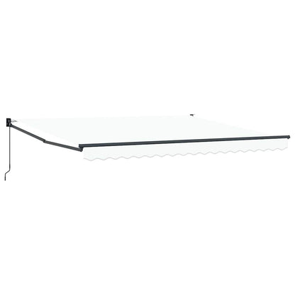Inklapbaar Zonnescherm Wit 400 × 300 cm Polyester en Aluminium