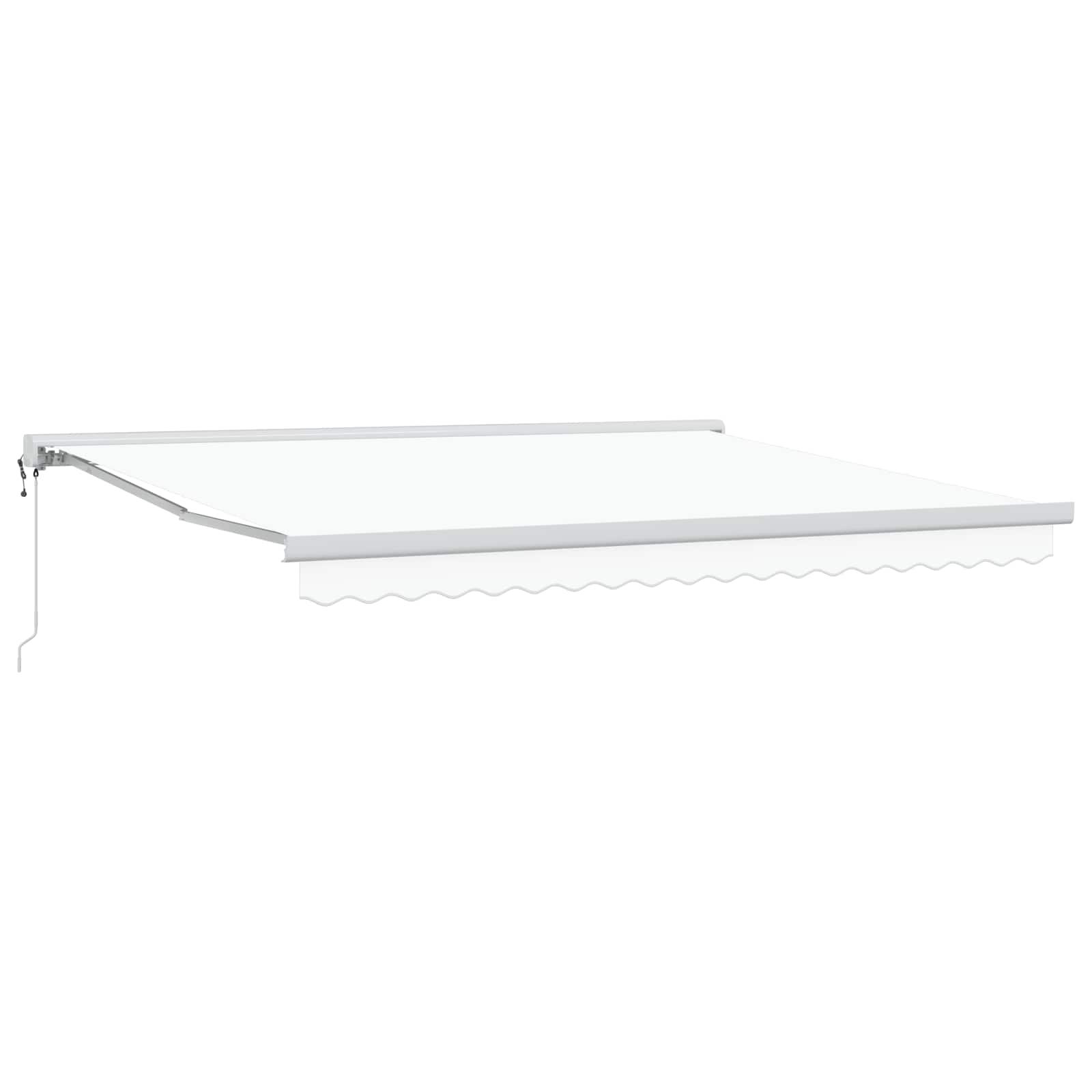 Inklapbaar Zonnescherm Wit 400 × 300 cm Stof en Metaal
