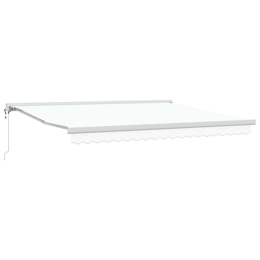 Inklapbaar Zonnescherm Wit 400 × 300 cm Stof en Metaal