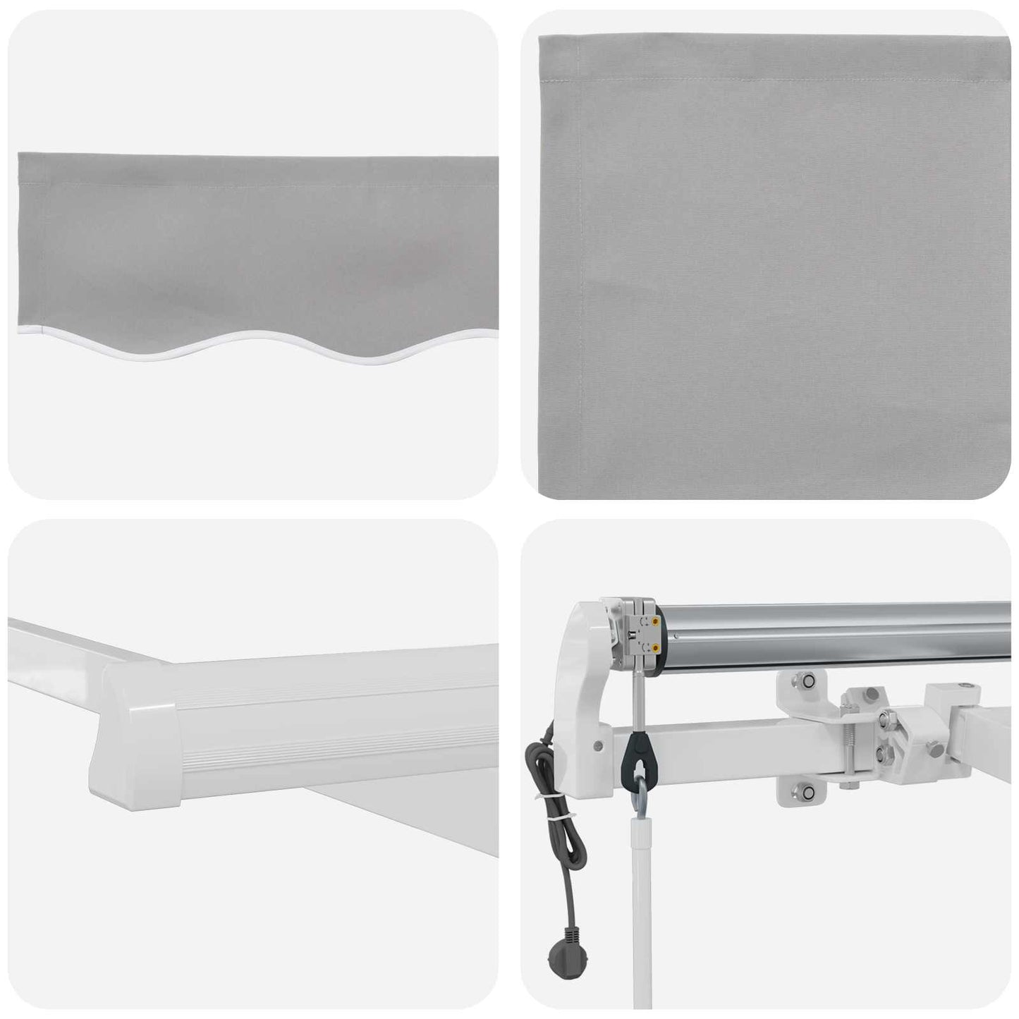 Inklapbaar Zonnescherm Lichtgrijs 400 × 300 cm Stof