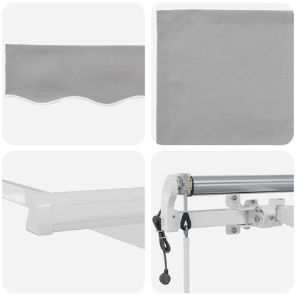 Inklapbaar Zonnescherm Lichtgrijs 400 × 300 cm Stof