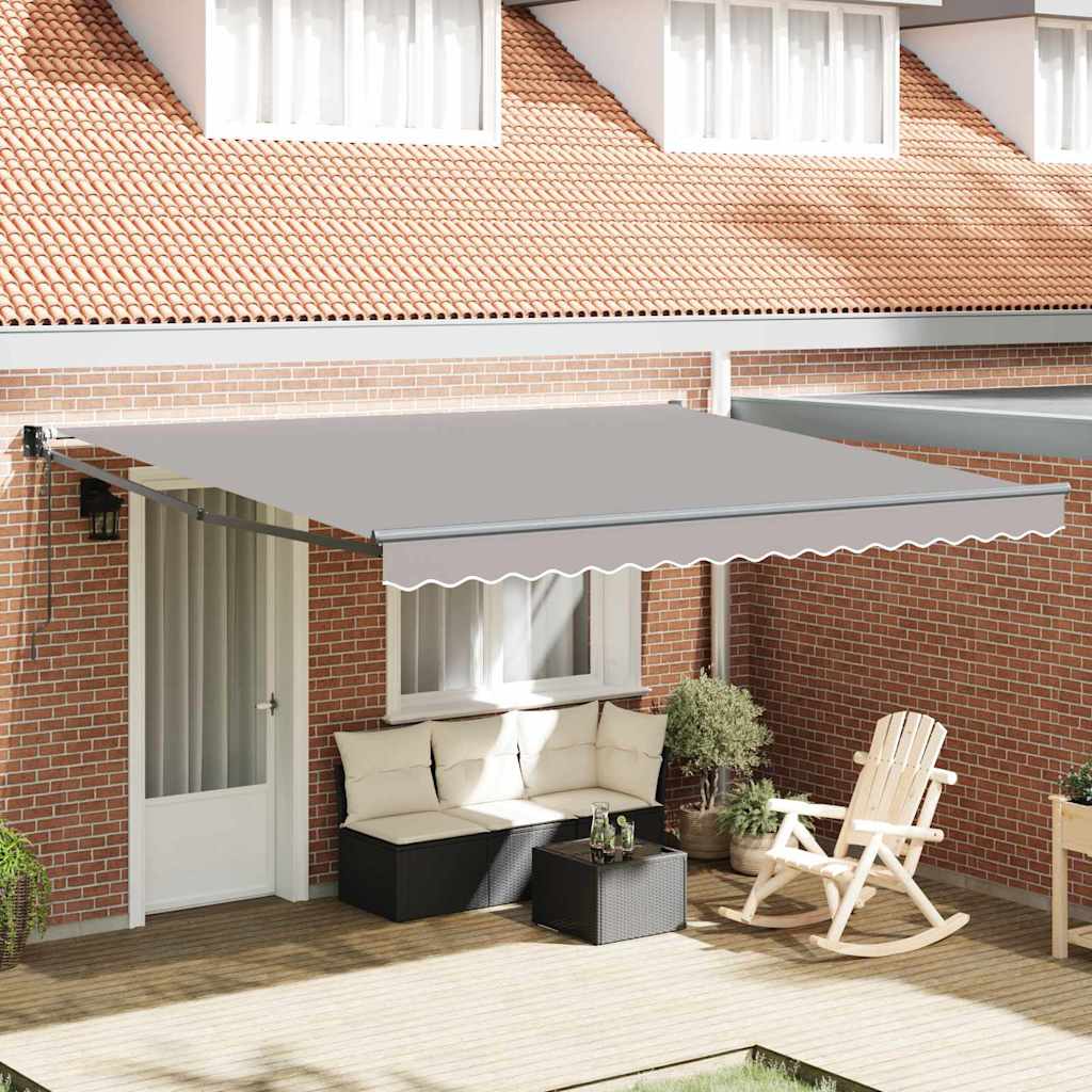 Inklapbaar Zonnescherm Lichtgrijs 400 × 300 cm Polyester