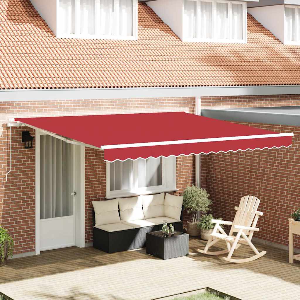 Inklapbaar Zonnescherm Rood 400 × 300 cm Polyester en Aluminium