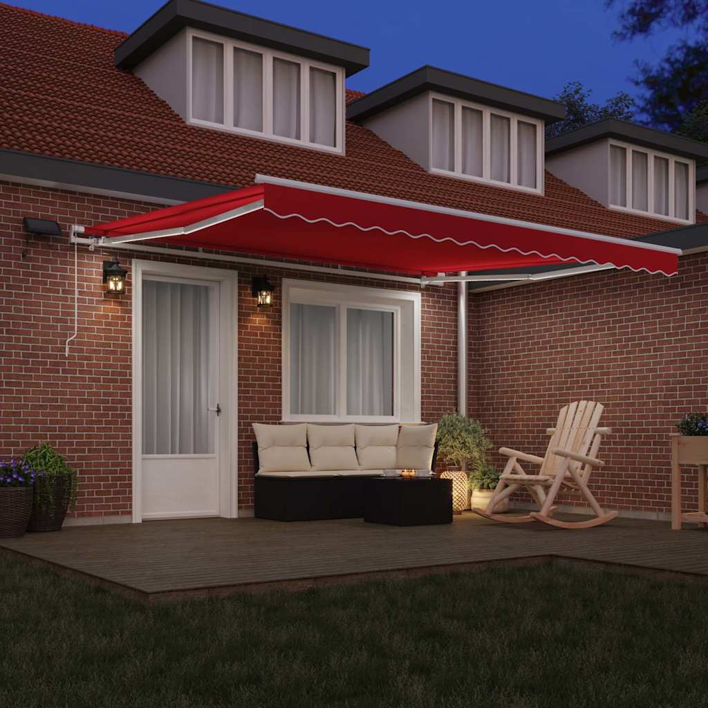 Inklapbaar Zonnescherm Rood 400 × 300 cm Stof en Staal