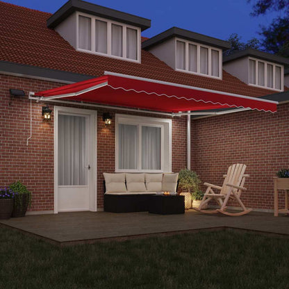 Inklapbaar Zonnescherm Rood 400 × 300 cm Stof en Staal