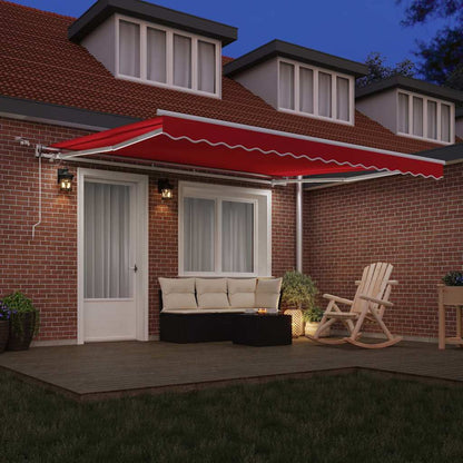 Inklapbaar Zonnescherm Rood 400 × 300 cm Stof en Metaal