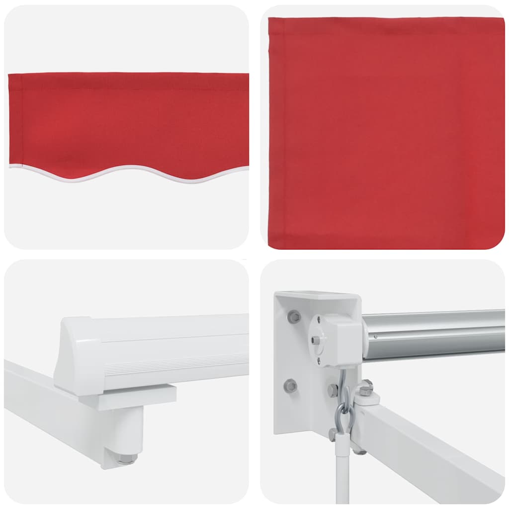 Inklapbaar Zonnescherm Rood 400 × 300 cm Polyester