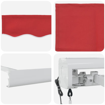 Inklapbaar Zonnescherm Rood 400 × 300 cm Stof en Metaal