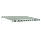 Retractable Awning Green and White 400 × 300 cm