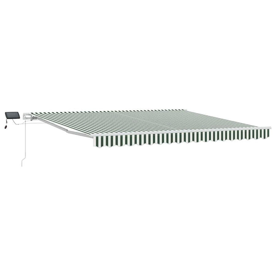 Inklapbaar Zonnescherm Groen en Wit 400 × 300 cm Stof en Staal