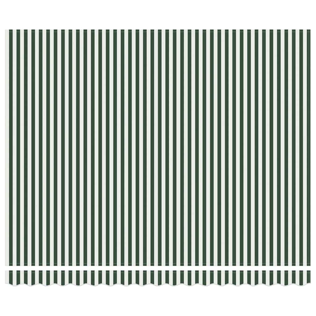 Inklapbaar Zonnescherm Groen en Wit 400 × 300 cm Stof en Staal