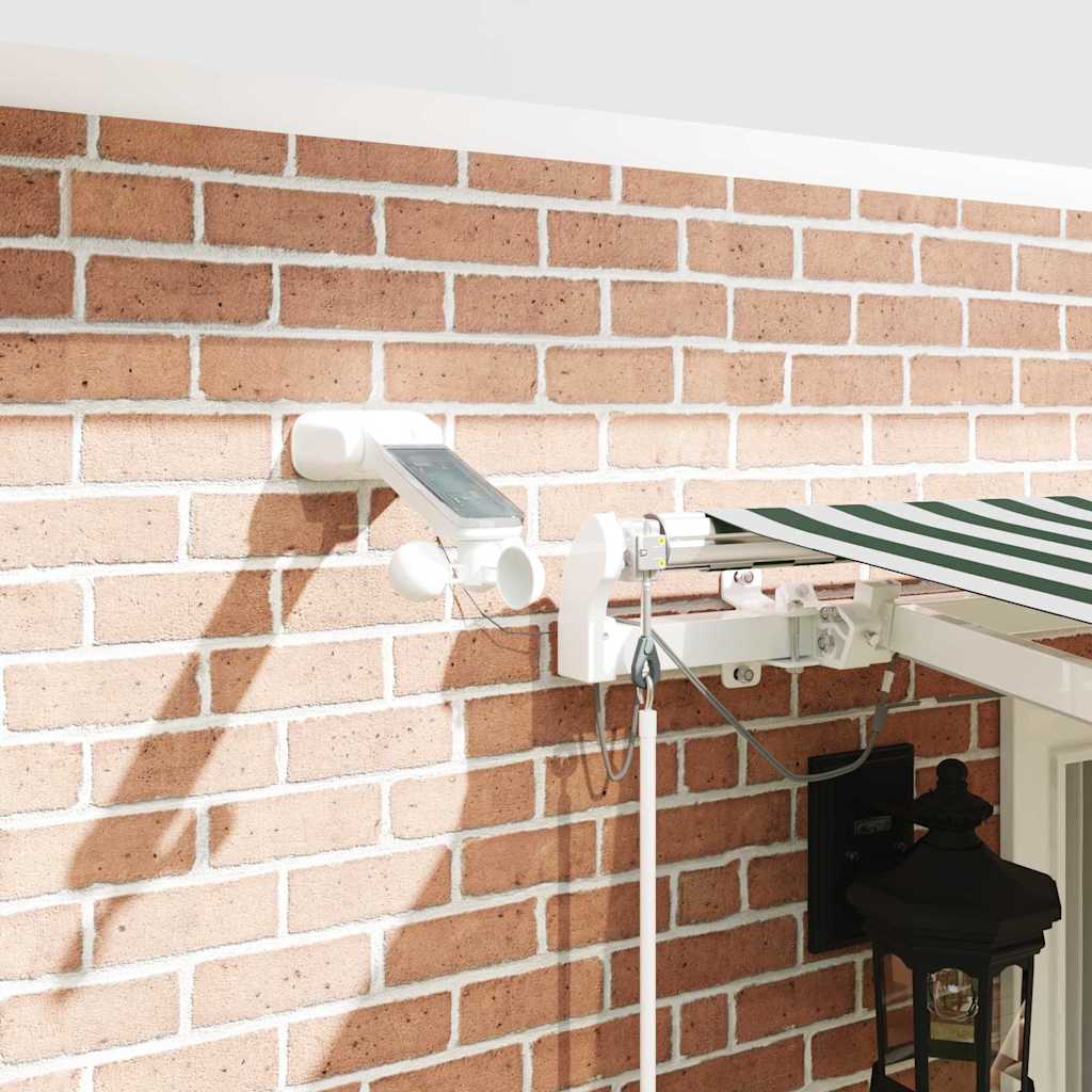 Inklapbaar Zonnescherm Groen en Wit 400 × 300 cm