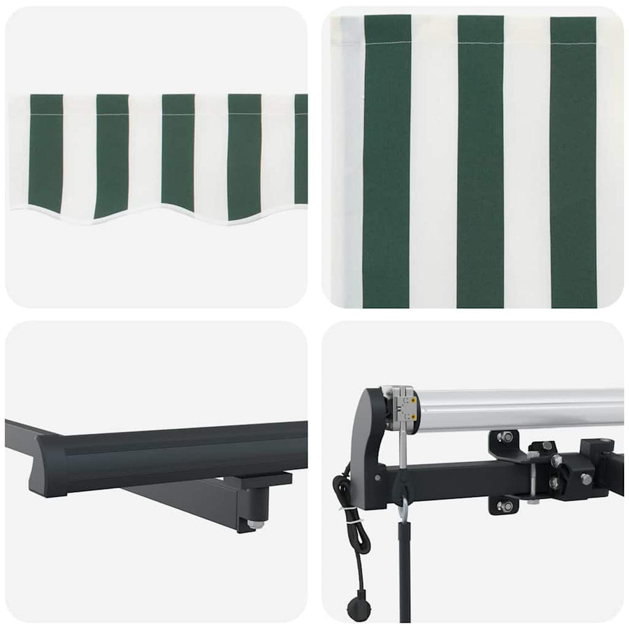 Inklapbaar Zonnescherm Groen en wit 400 ×300 cm Stof
