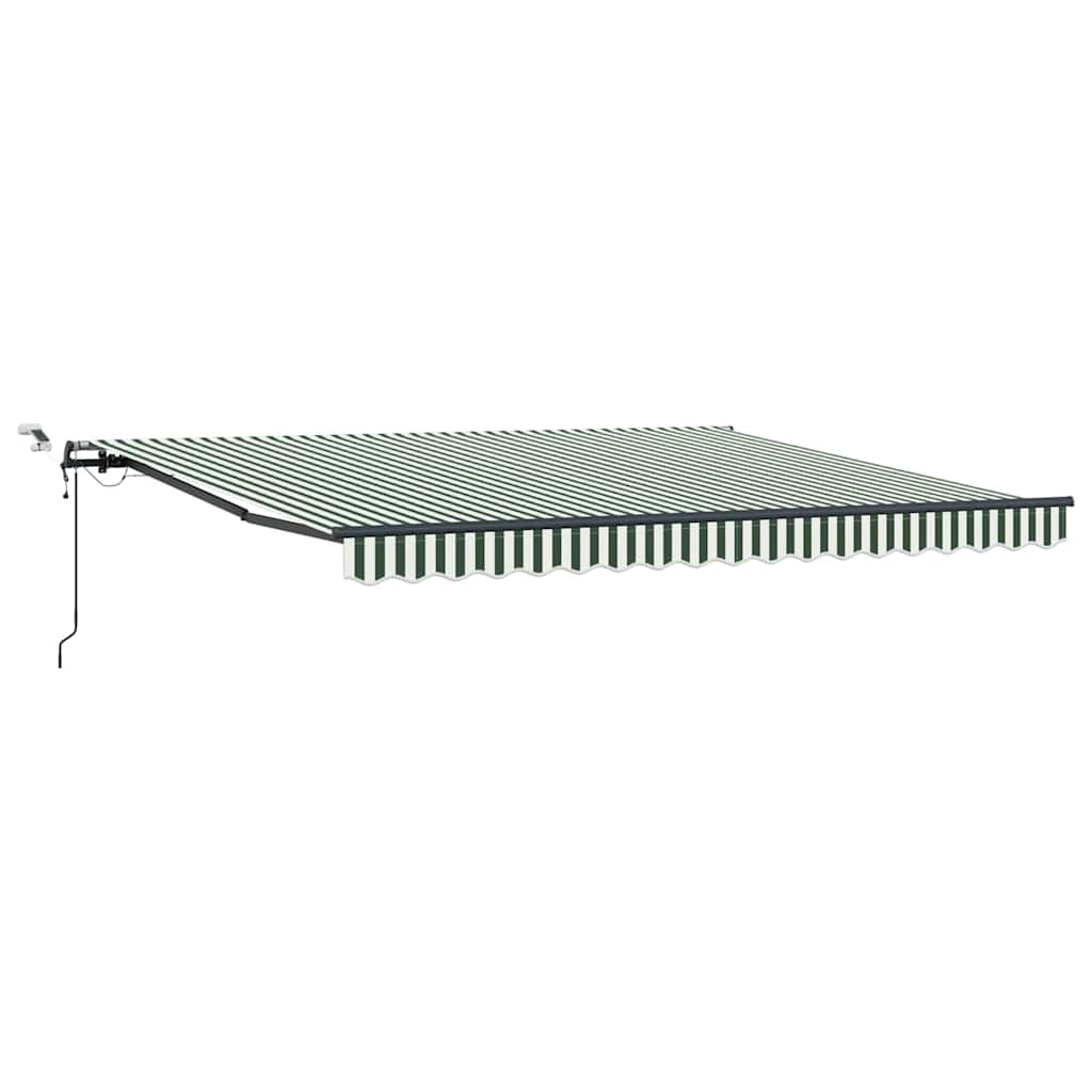 Inklapbaar Zonnescherm met Groen en wit 400 × 300 cm Stof