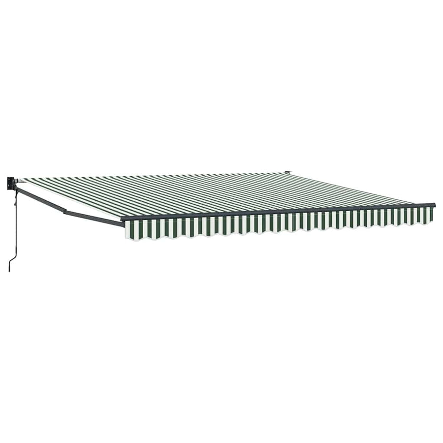 Inklapbaar Zonnescherm Groen en wit 400 × 300 cm Polyester