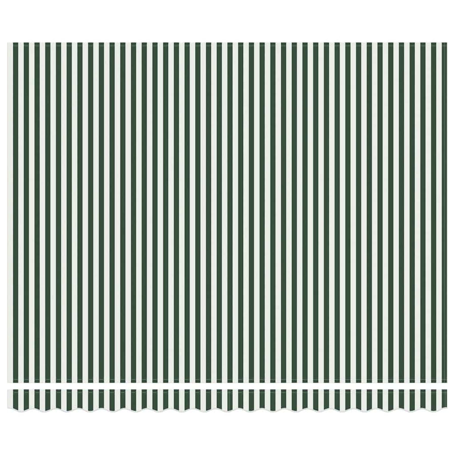 Inklapbaar Zonnescherm 400 × 300 Cm Stof, Metaal Groen En Wit 400 ×300 cm
