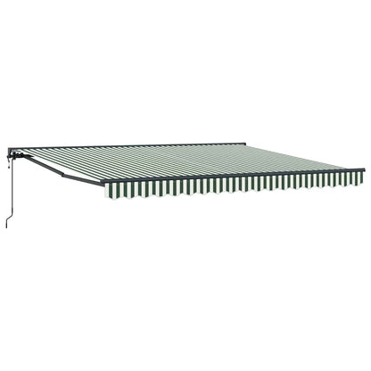 Inklapbaar Zonnescherm 400X300 Cm Stof Groen En Wit 4 ×3 m