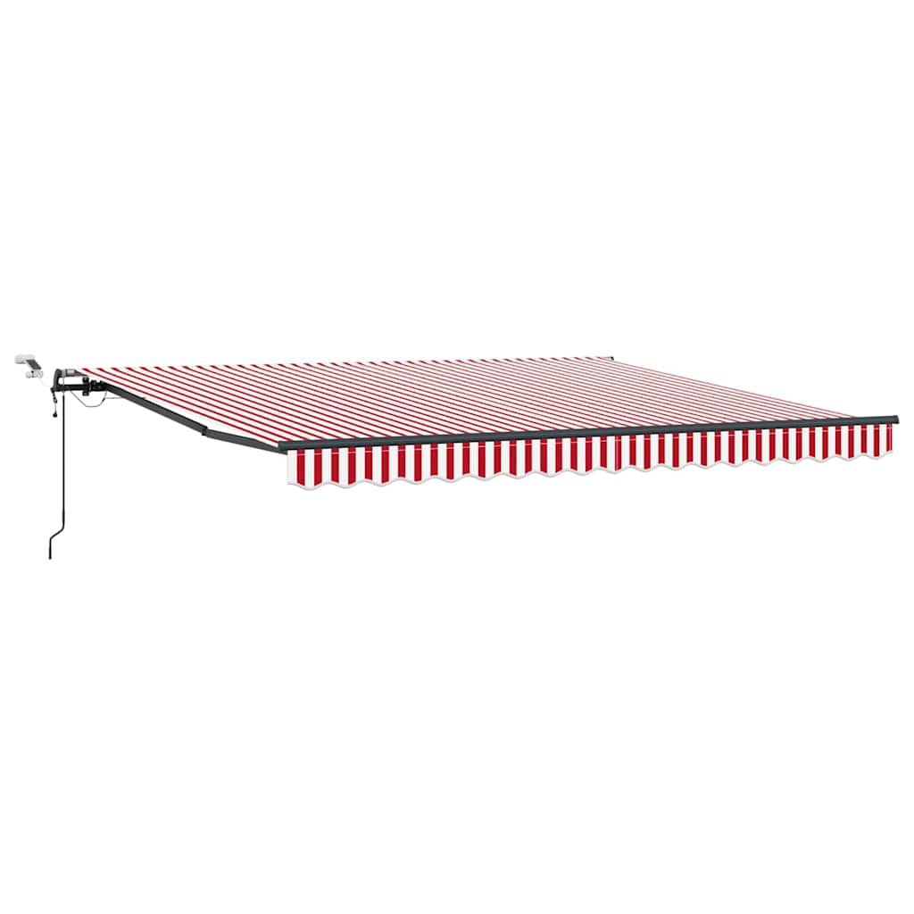 Inklapbaar Zonnescherm Met Stof Rood En Wit 400 × 350 cm