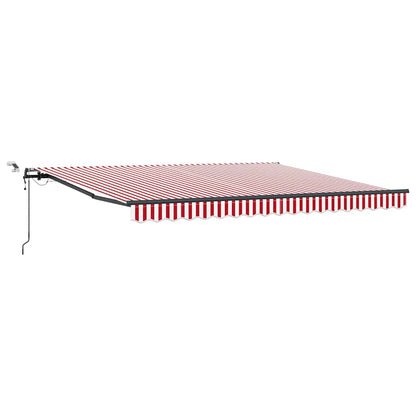 Inklapbaar Zonnescherm Met Stof Rood En Wit 400 × 350 cm