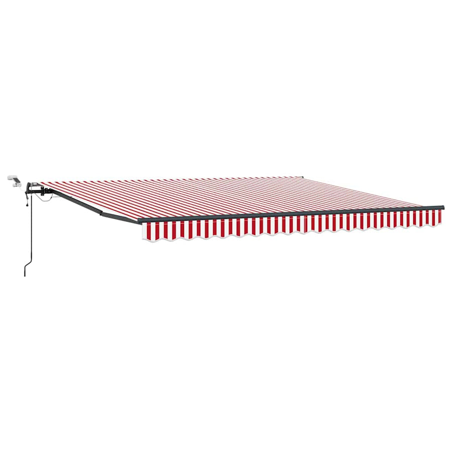 Inklapbaar Zonnescherm Met Stof Rood En Wit 400 × 350 cm