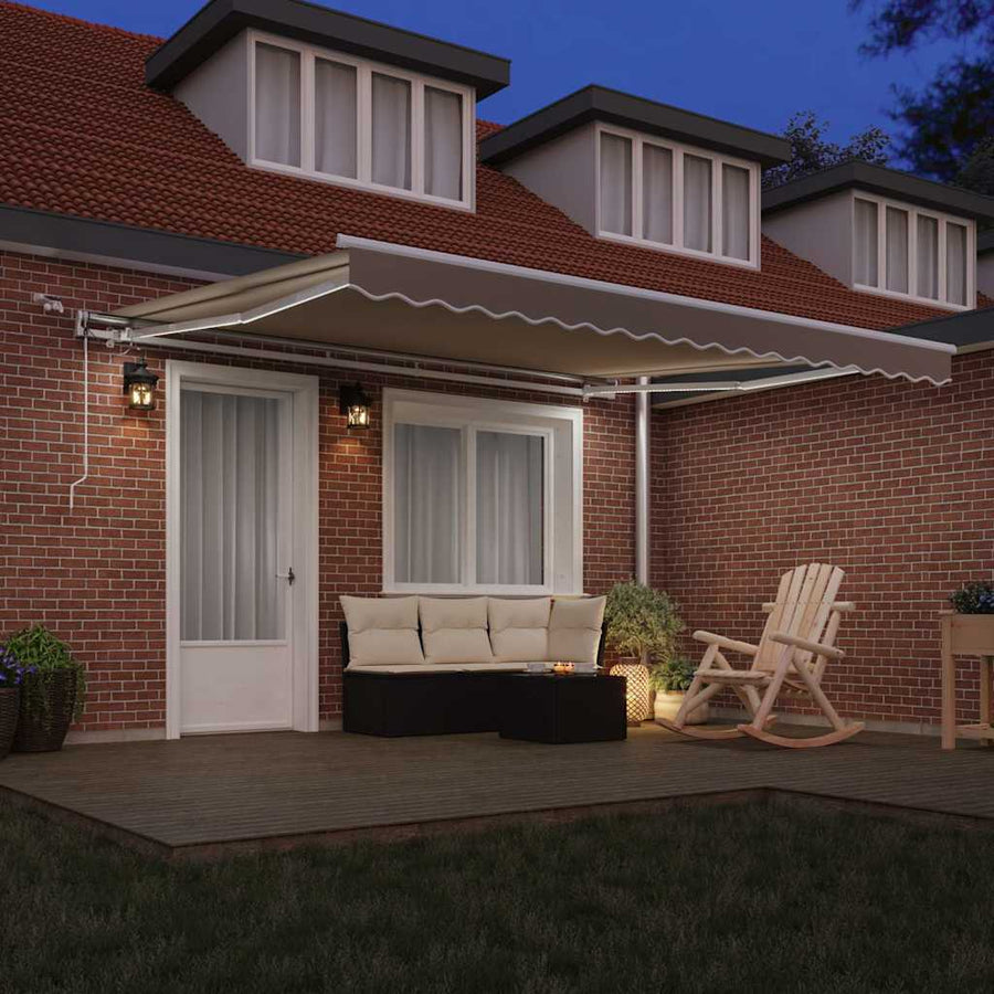 Inklapbaar Zonnescherm Beige 400 × 350 cm Polyester en Metaal