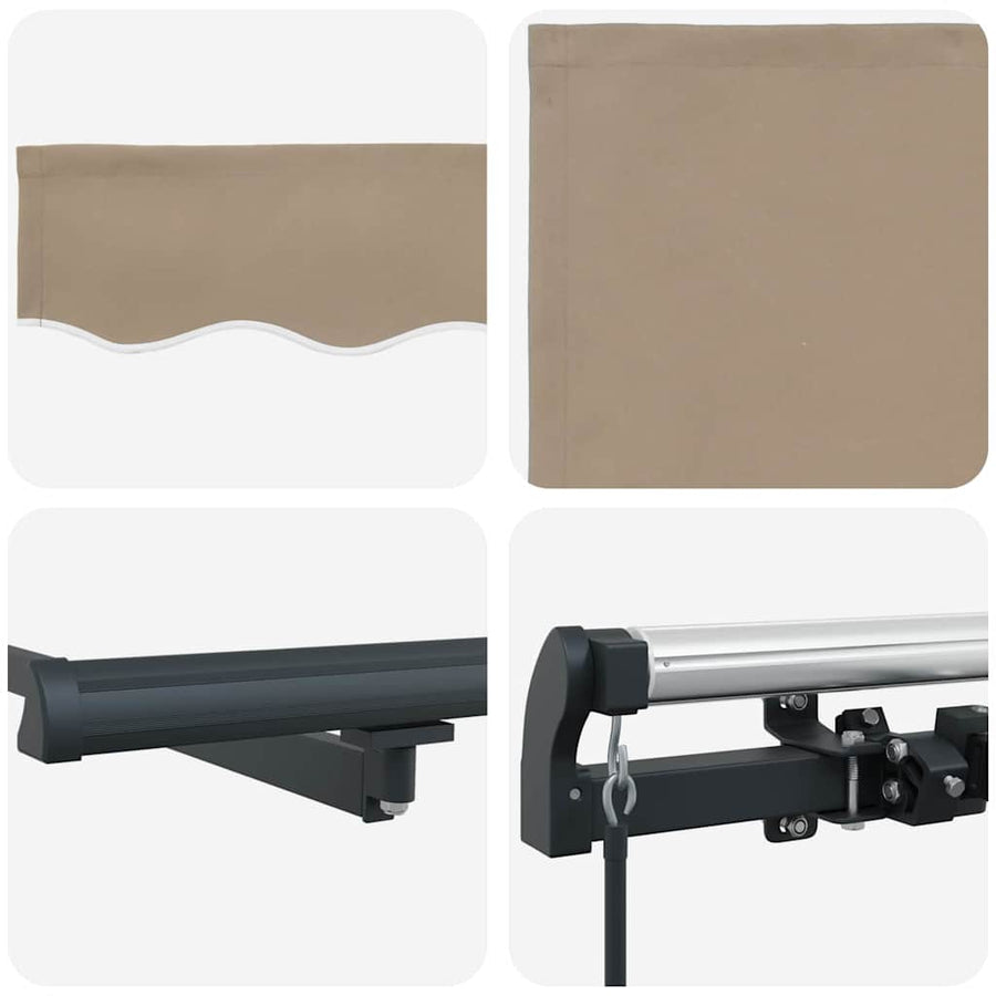 Inklapbaar Zonnescherm Beige 400 × 350 cm Polyester en staal