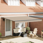 Zonnescherm inklapbaar beige 400x350 cm polyester staal