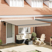 Zonnescherm inklapbaar beige 400x350 cm polyester staal