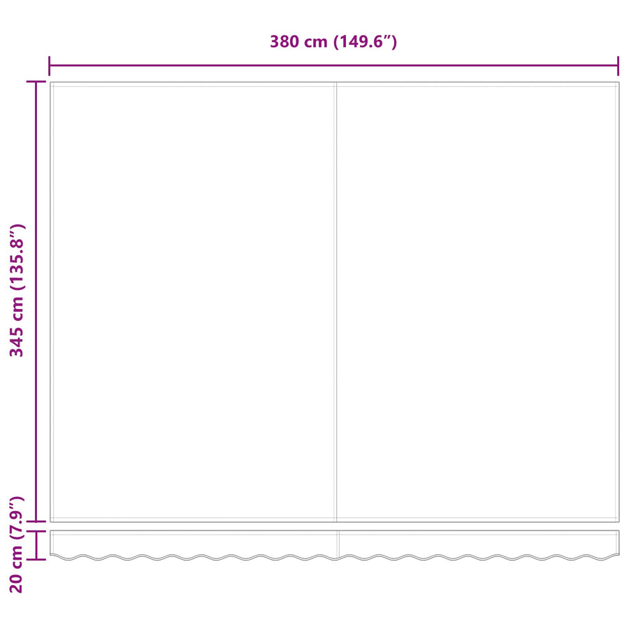 Inklapbaar Zonnescherm Beige 400 × 350 cm Stof en Aluminium