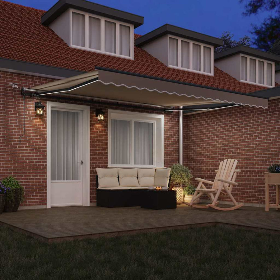 Luifeldoek met Beige 400 × 350 cm Polyester