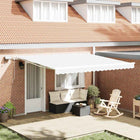 Retractable Awning White 400 × 300 cm Fabric and Steel