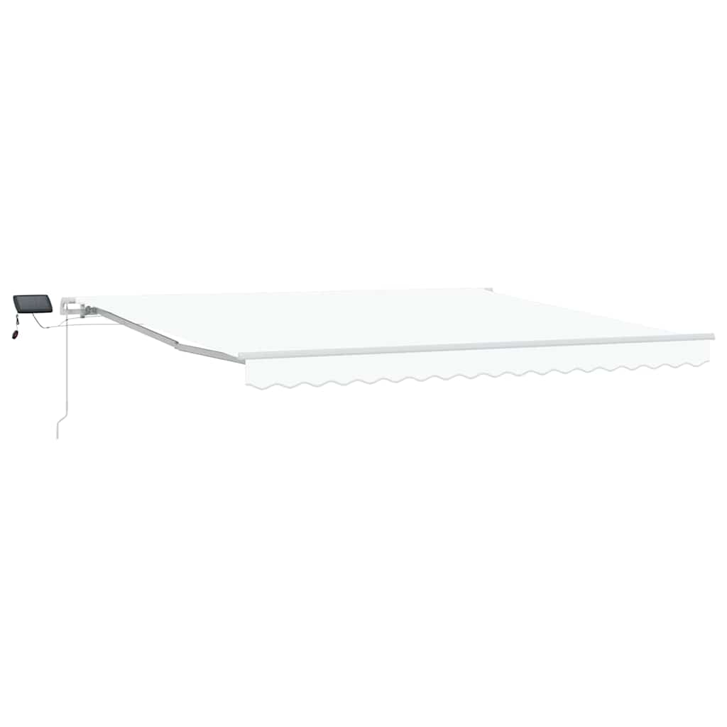 Inklapbaar Zonnescherm Wit 400 × 300 cm Stof en Staal