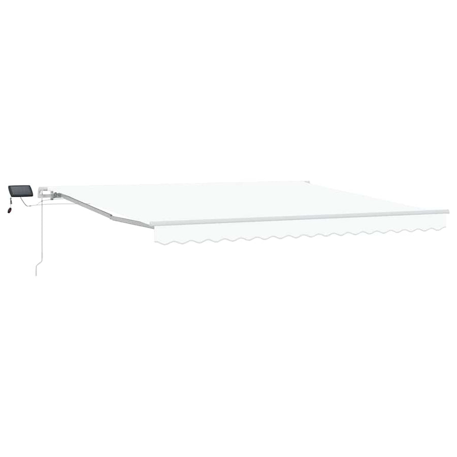 Inklapbaar Zonnescherm Wit 400 × 300 cm Stof en Staal