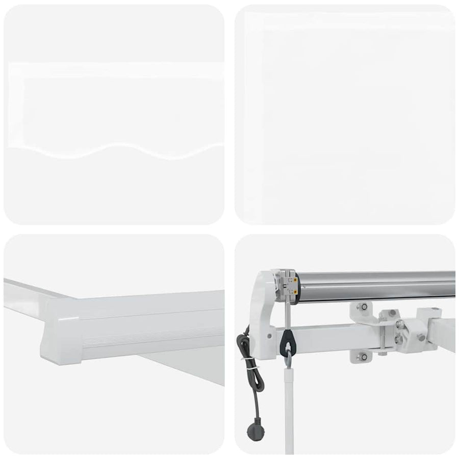 Inklapbaar Zonnescherm Wit 400 × 350 cm Stof