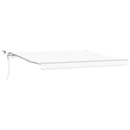 Inklapbaar Zonnescherm Wit 400 × 350 cm Stof en Metaal