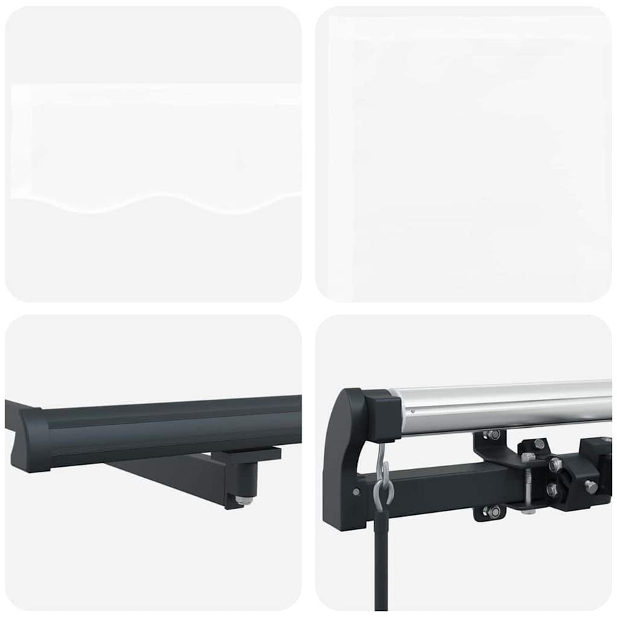 Inklapbaar Zonnescherm Wit 400 × 350 cm Polyester en staal