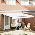 Zonnescherm inklapbaar 400x350 cm wit polyester staal