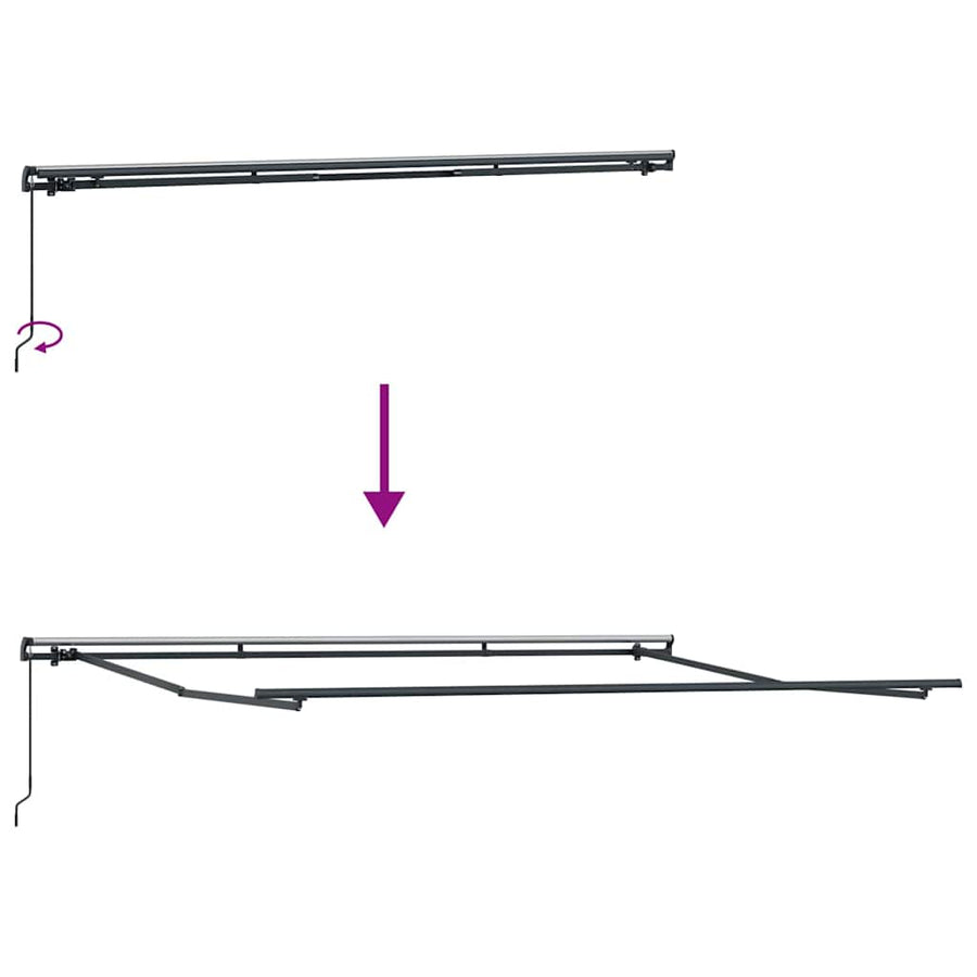 Inklapbaar Zonnescherm Wit 400 × 350 cm Polyester en staal