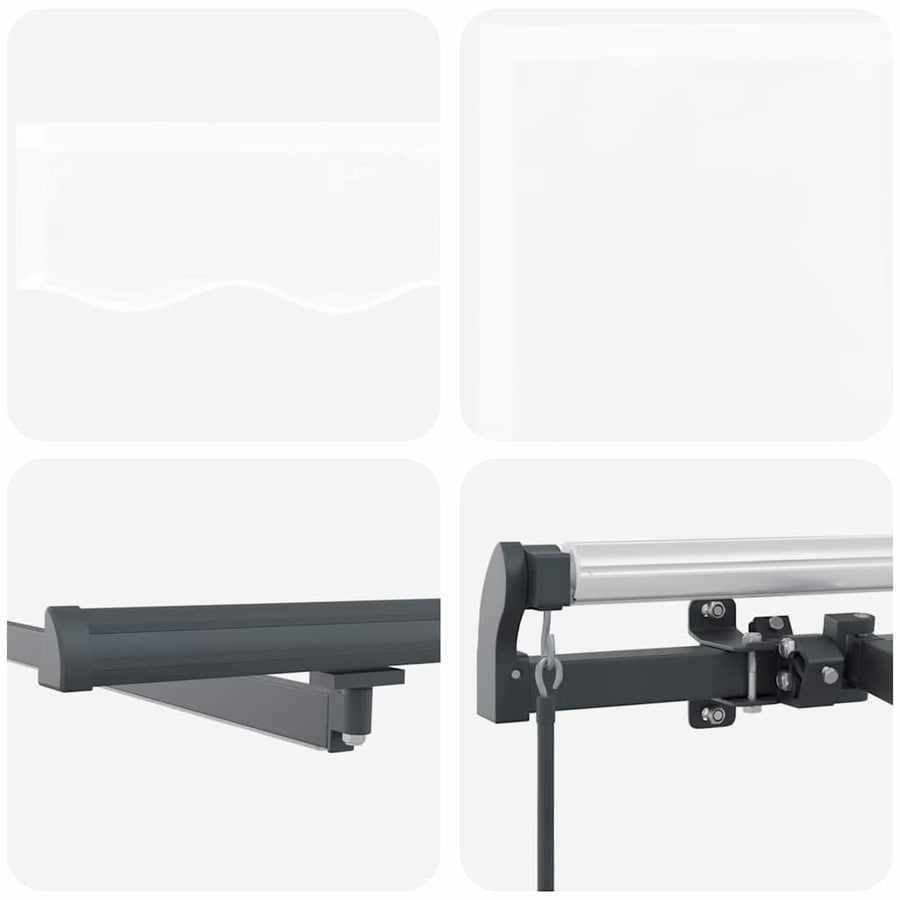 Inklapbaar Zonnescherm Wit 400 ×350 cm Stof