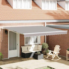 Retractable Awning Light Grey 400 × 350 cm Fabric