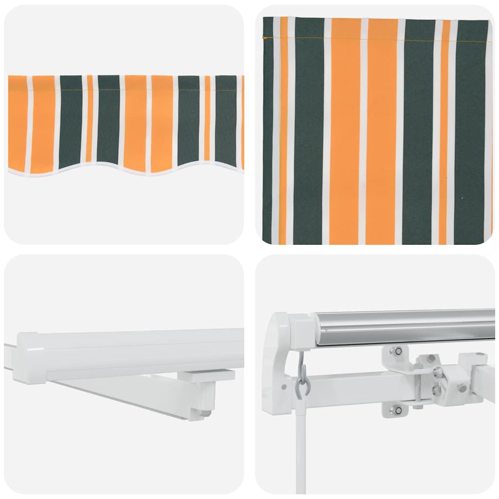 Inklapbaar Zonnescherm met Groen en geel 400 ×350 cm Stof