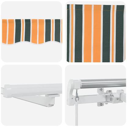 Inklapbaar Zonnescherm met Groen en geel 400 ×350 cm Stof
