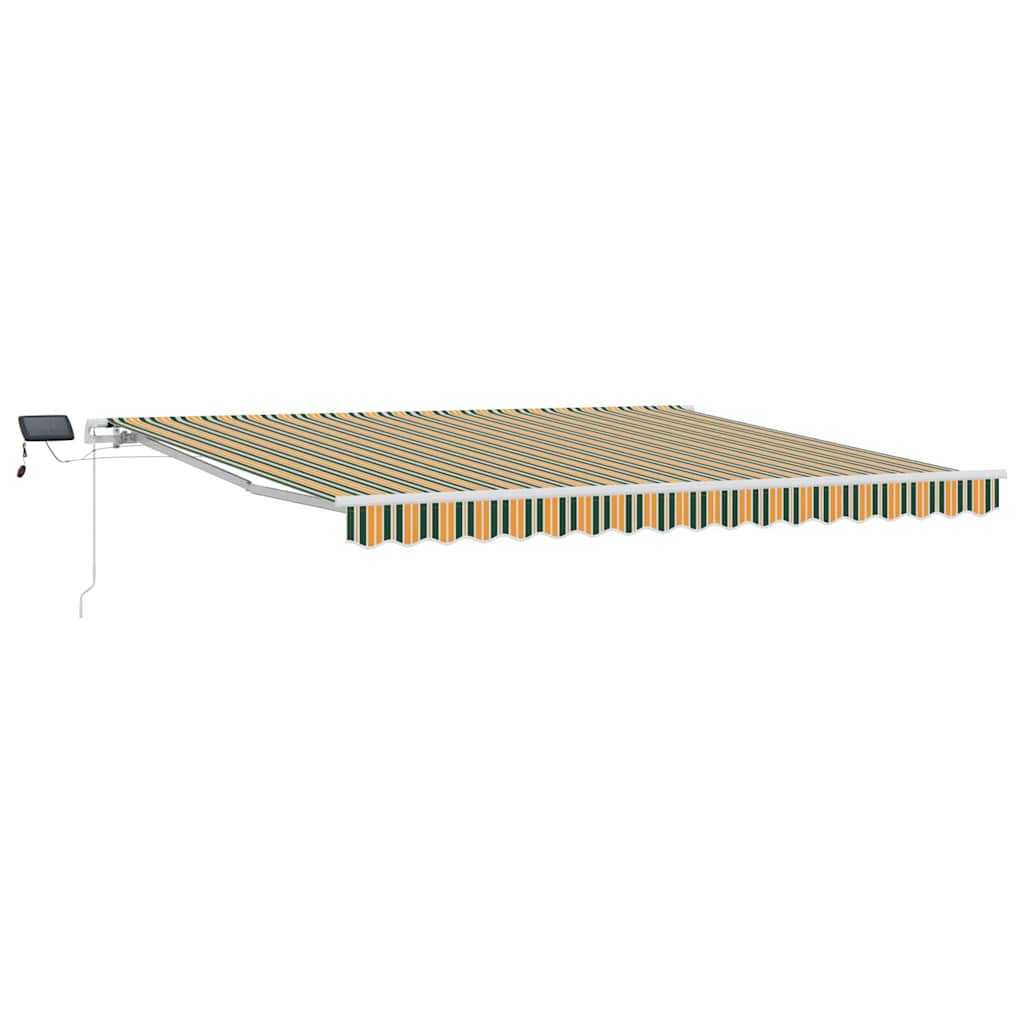 Inklapbaar Zonnescherm met Groen en geel 400 ×350 cm Stof
