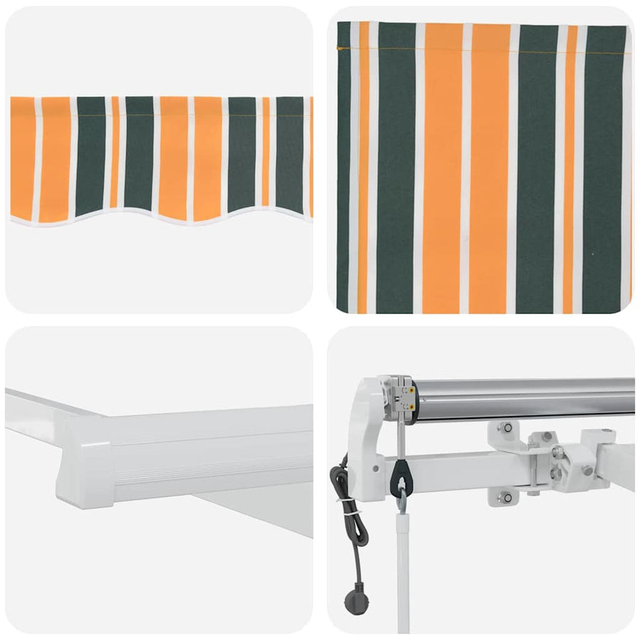 Inklapbaar Zonnescherm 400 × 350 cm Groen en geel
