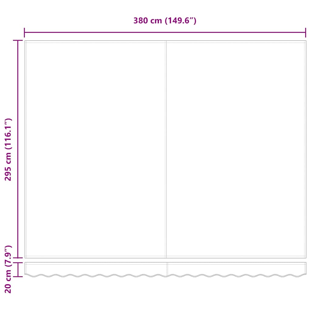 Inklapbaar Zonnescherm 400 × 350 cm Groen en geel