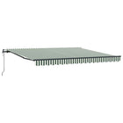 Foldable Awning Fabric Green and White 400 x 350 cm