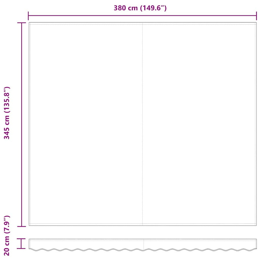 Inklapbaar Zonnescherm Stof Groen En Wit 400 ×350 cm
