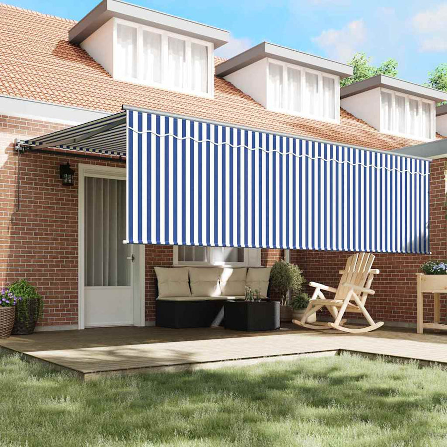 Inklapbaar Zonnescherm Blauw en wit Blauw en Wit Antraciet